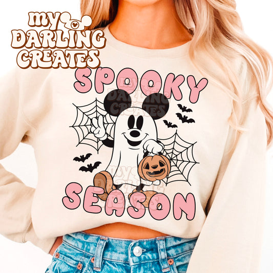 Ghost Micki Spooky Season Pink PNG