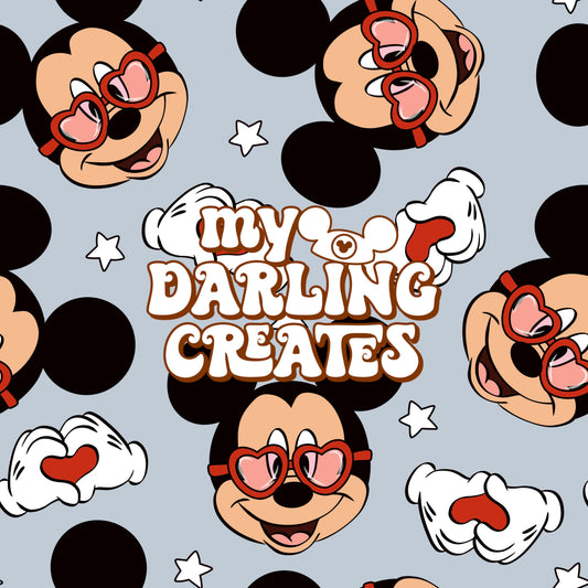 Mouse Hearts Blue - Seamless File