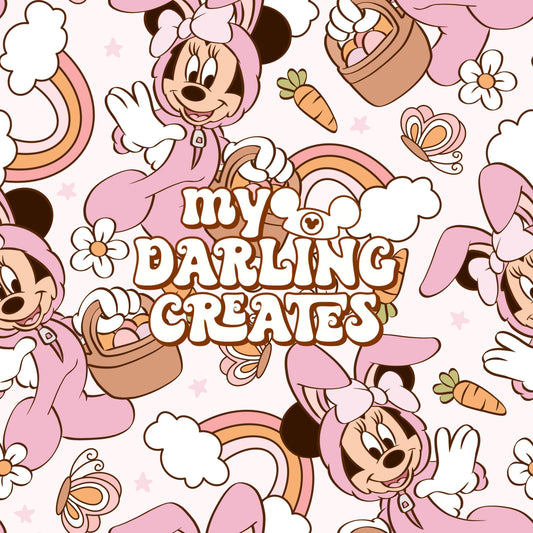 Easter Bunny Mouse Pink - Seamless File