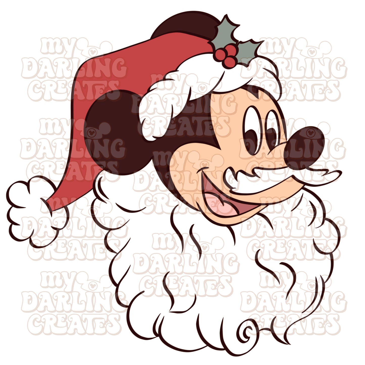 Classic Santa Mouse PNG