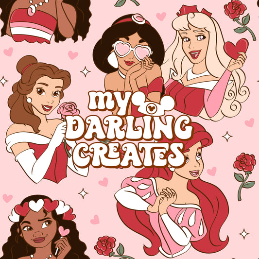 Love Princesses Pink - Seamless File