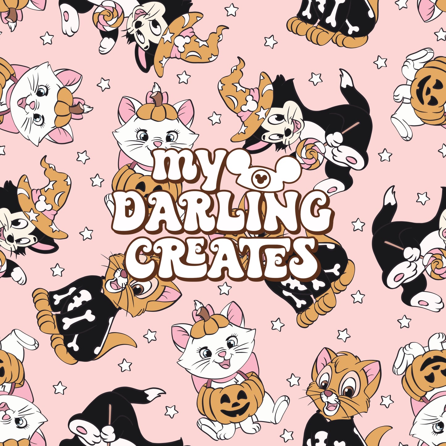 Spooky Cats Pink - Seamless File