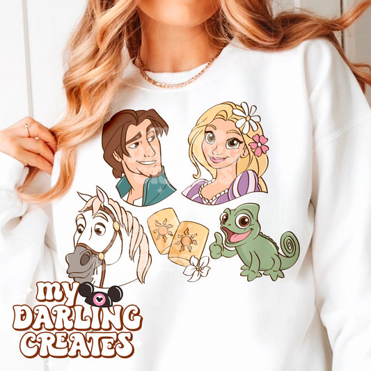 Long Hair Princess and Friends PNG