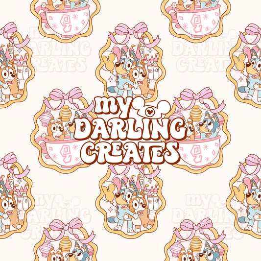 Magical Blue Sisters Frame Cream - Seamless File