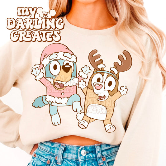 Blue Sisters Christmas PNG