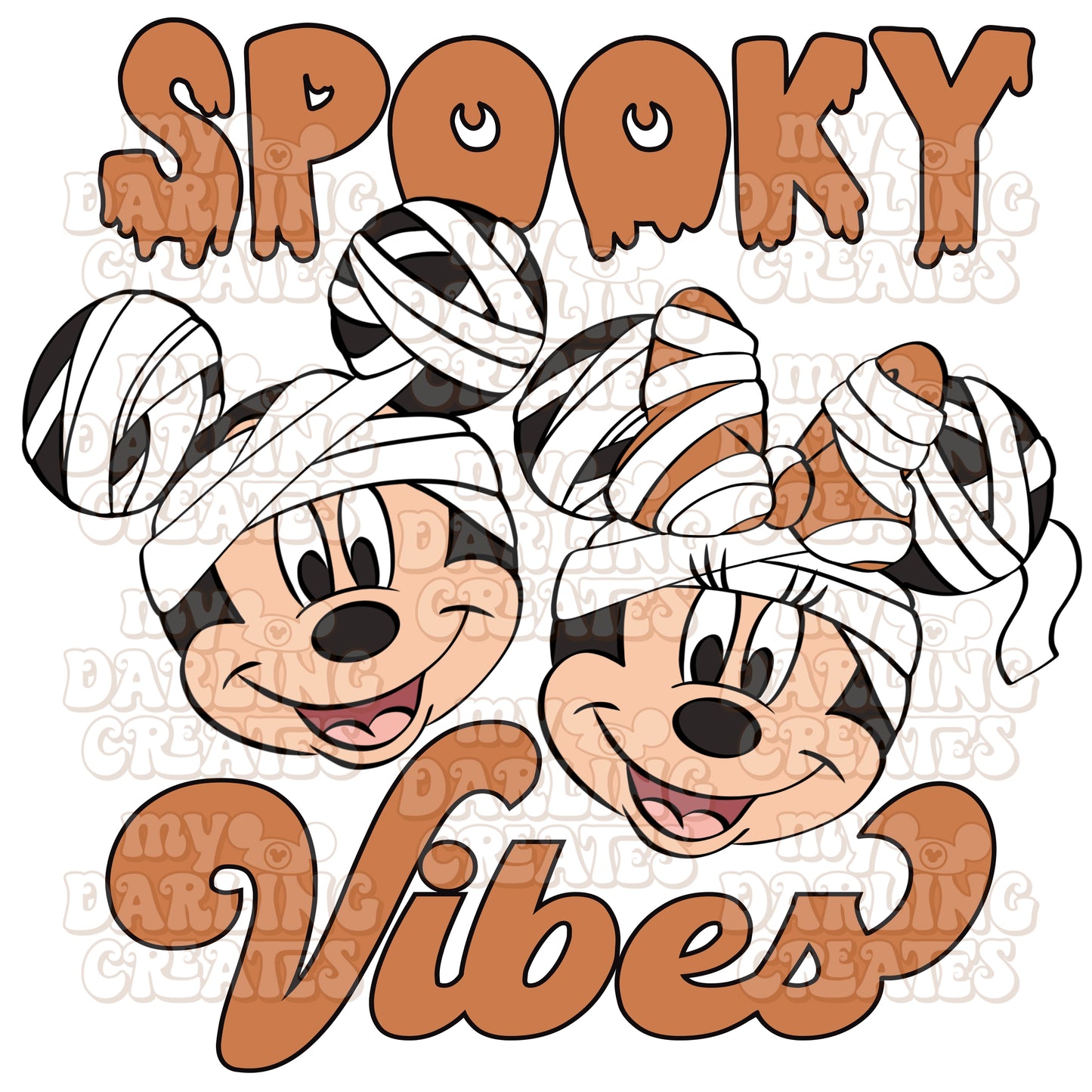 Mummy Spooky Vibes Orange PNG