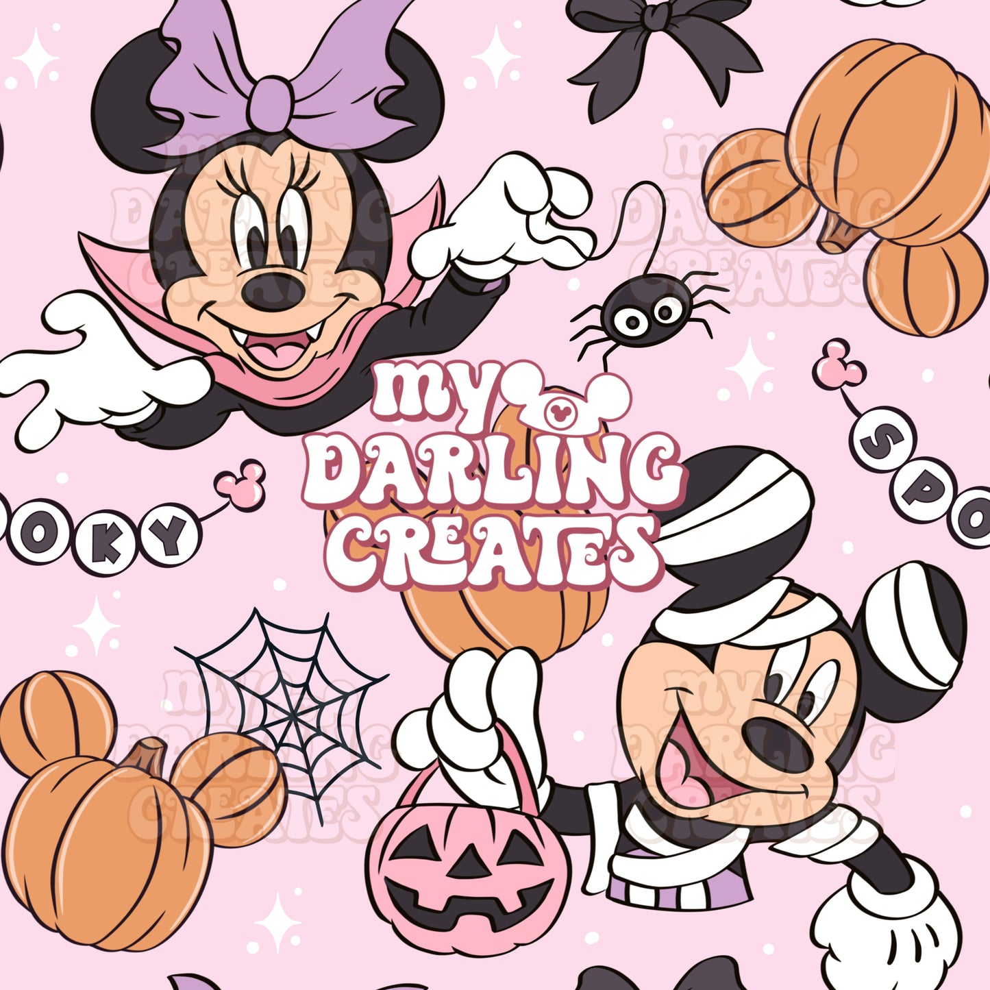 Spooky Cute Mouse Pink - Seamless File
