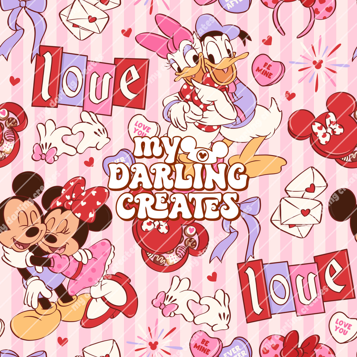 Love Day Mouse Friends Stripes - Seamless File