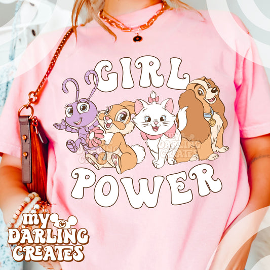 Girl Power White Text PNG