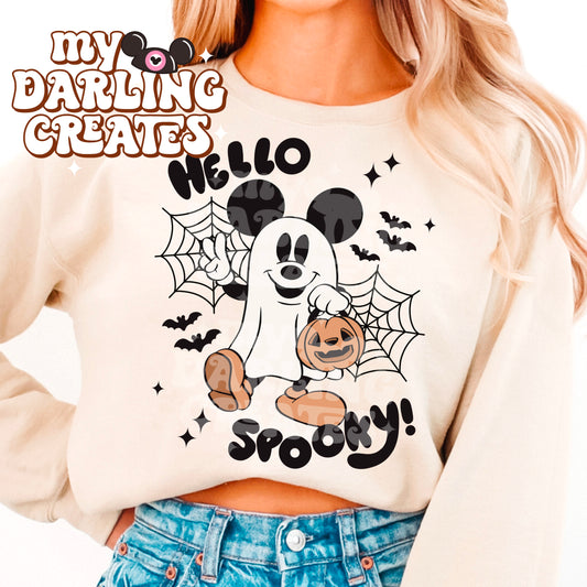 Hello Spooky Mouse Ghost PNG