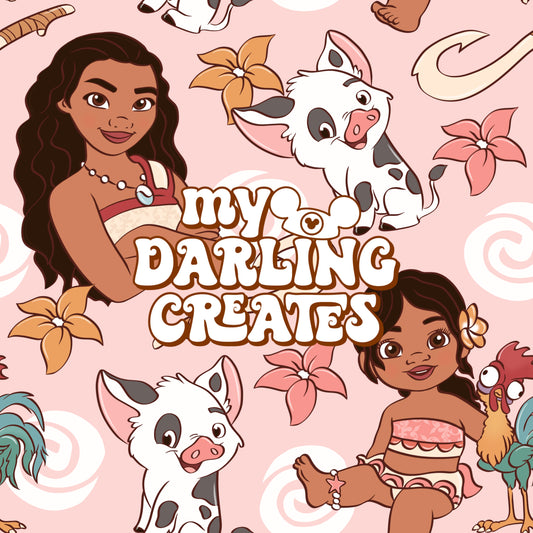 Ocean Princess and Family Pink - Seamless File