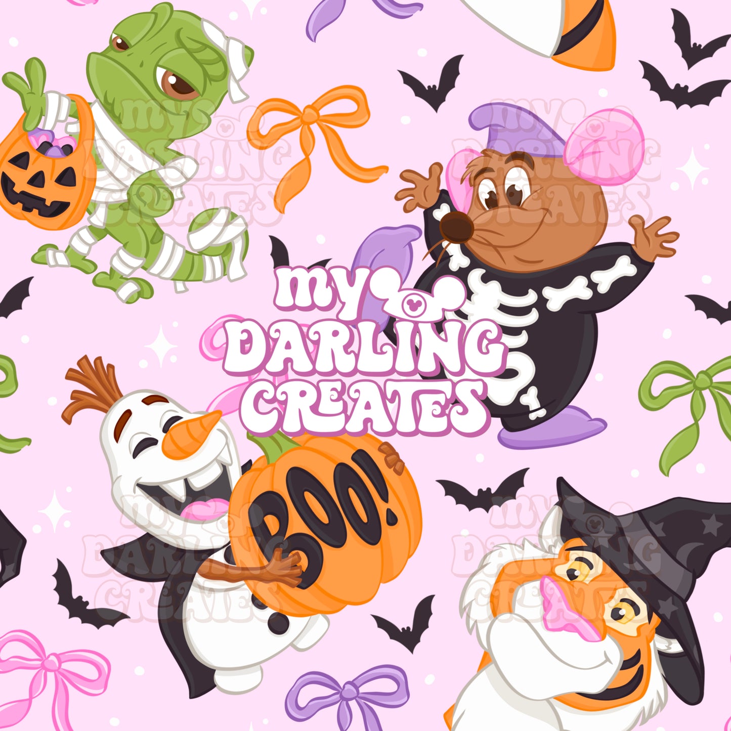 Spooky Coquette Sidekicks Pink - Seamless File