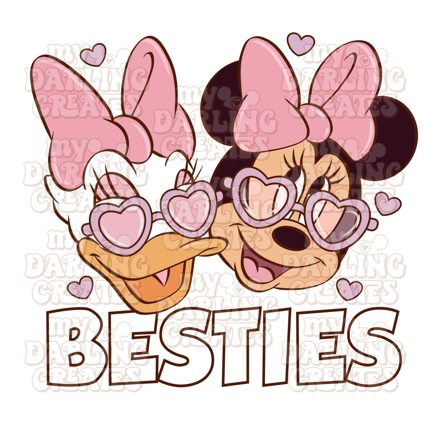 Bestie Love With Text (2 Colors) PNG