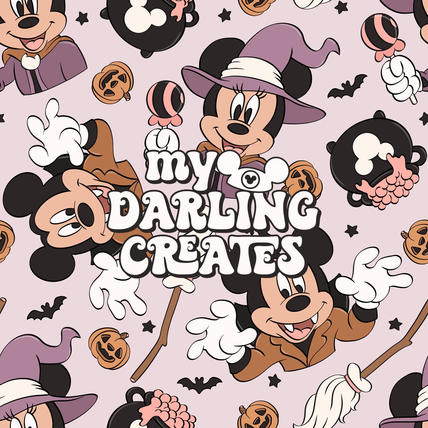 Spooky Mouse Purple - Seamless File