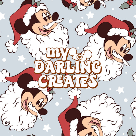 Blue Santa Mouse - Seamless File