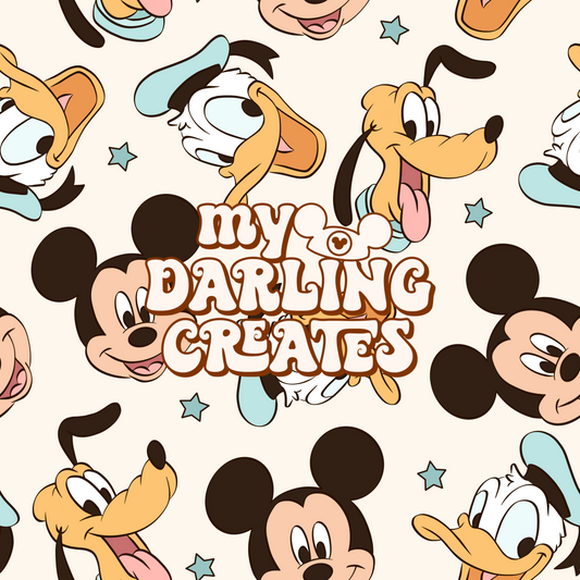 Happy Vibes Mouse Boys Friends - Seamless File