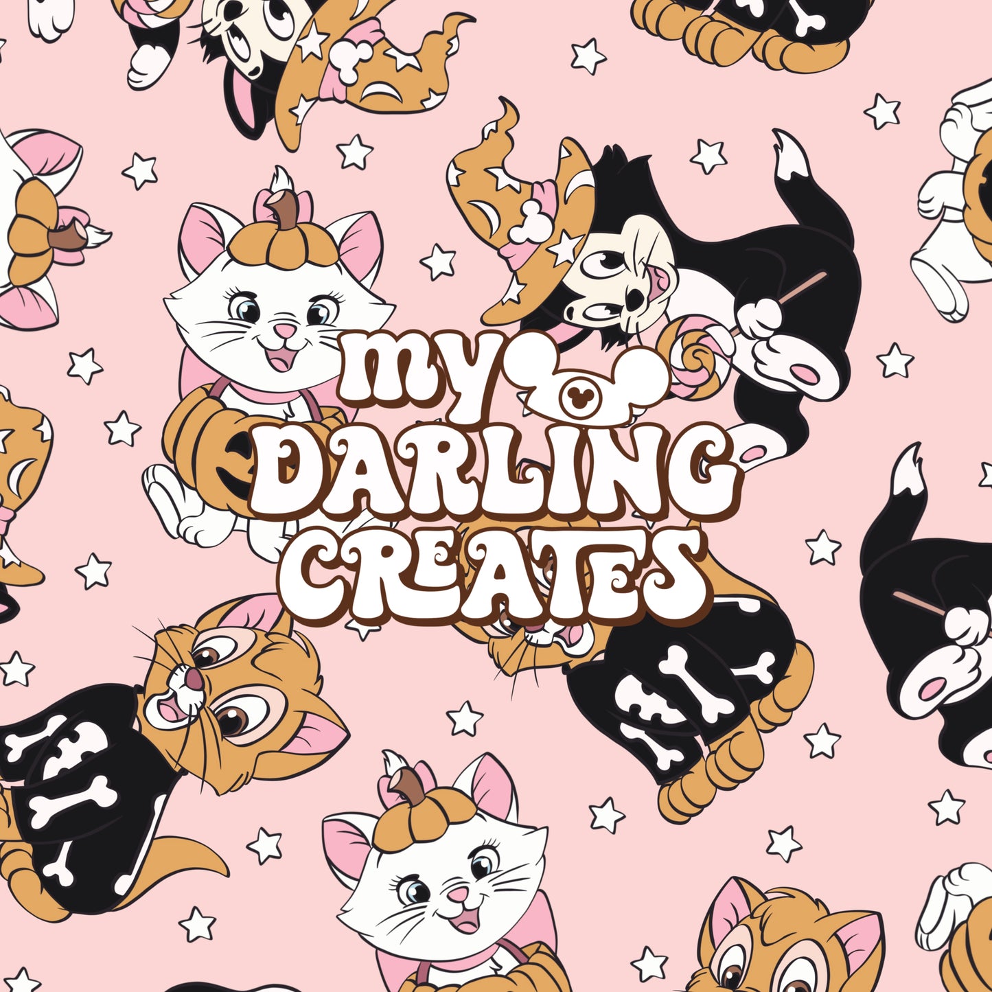 Spooky Cats Pink - Seamless File