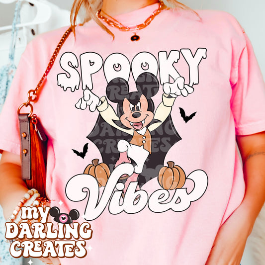 Spooky Vibes Mouse Pink PNG