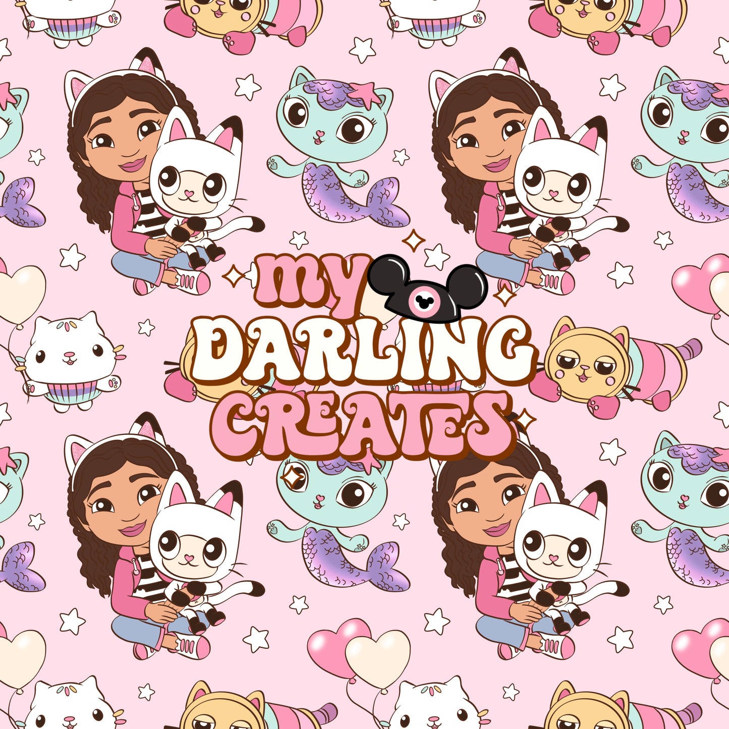 Dollhouse Friends Pink - Seamless File