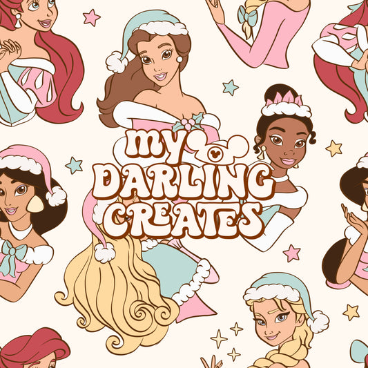 Winter Pastel Princesses Cream - Seamless File