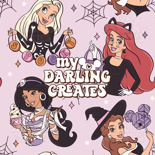 Spooky Princesses Purple - Seamless File