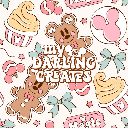 Magical Gingerbread Pink White - Seamless File