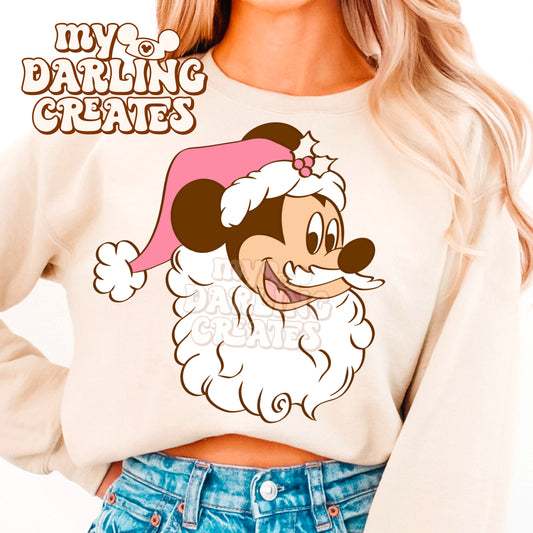 Pink Santa Mouse PNG