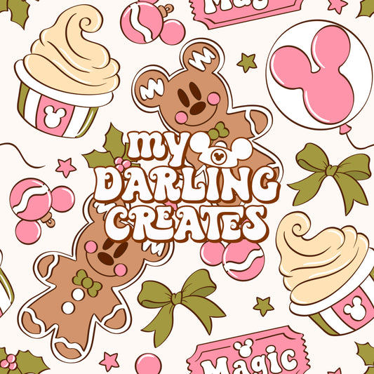 Magical Gingerbread Pink Green - Seamless File