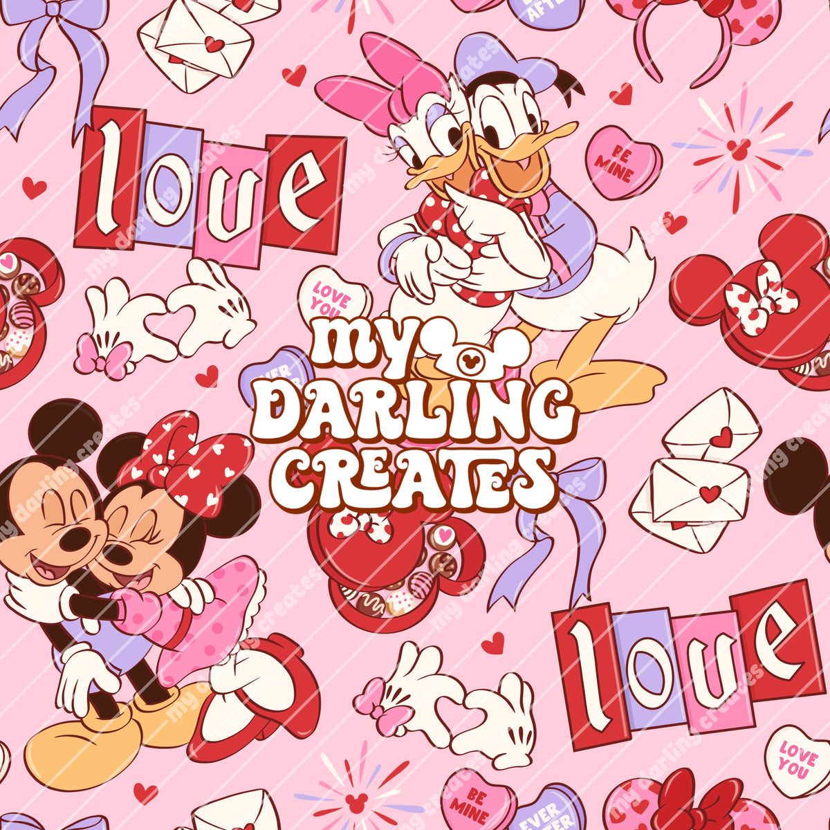 Love Day Mouse Friends Pink - Seamless File