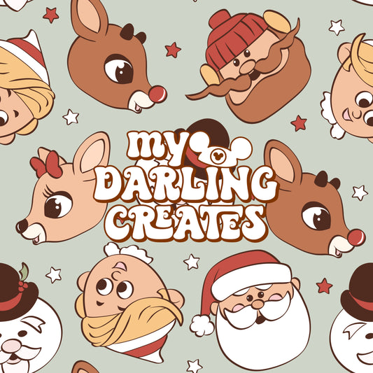 Reindeer and Friends Green - Seamless File