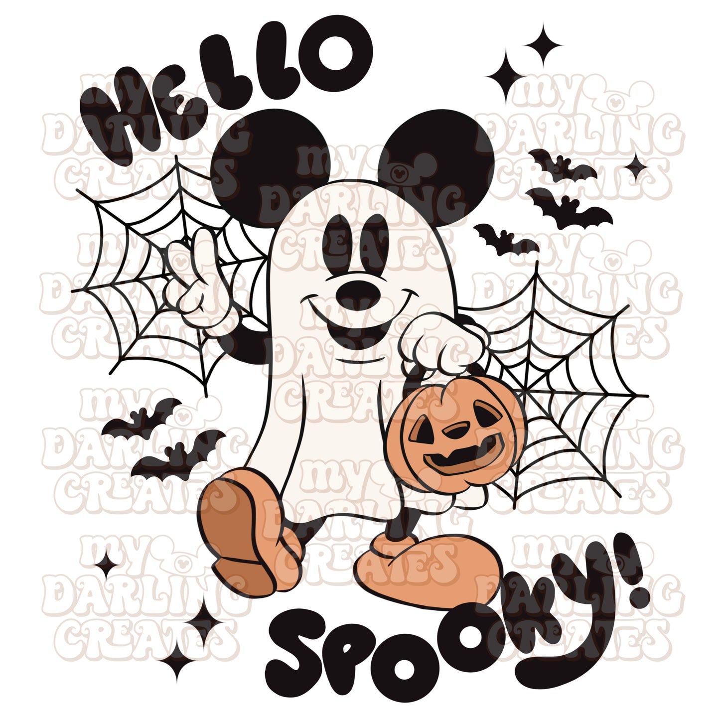 Hello Spooky Mouse Ghost PNG