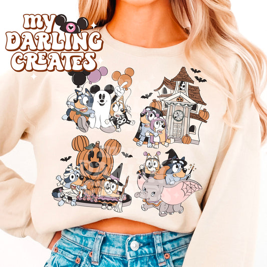 Spooky Sisters Park Adventures Collage PNG