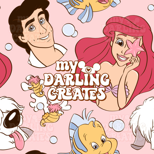 Mermaid and Friends Pink - Seamless File