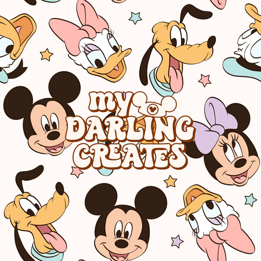 Happy Vibes Mouse Friends - Seamless File