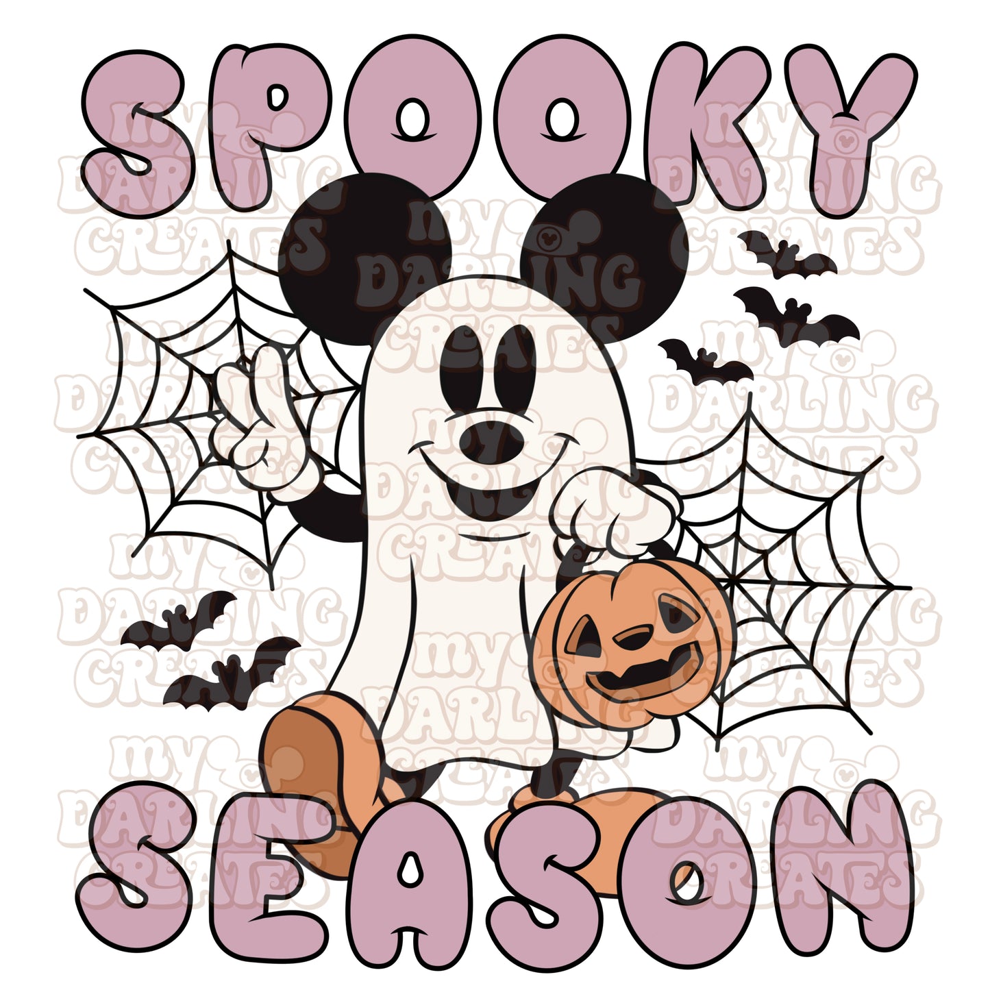 Ghost Micki Spooky Season Purple PNG