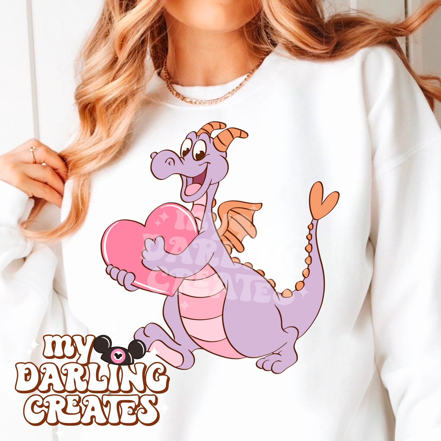 Purple Dragon with Heart PNG