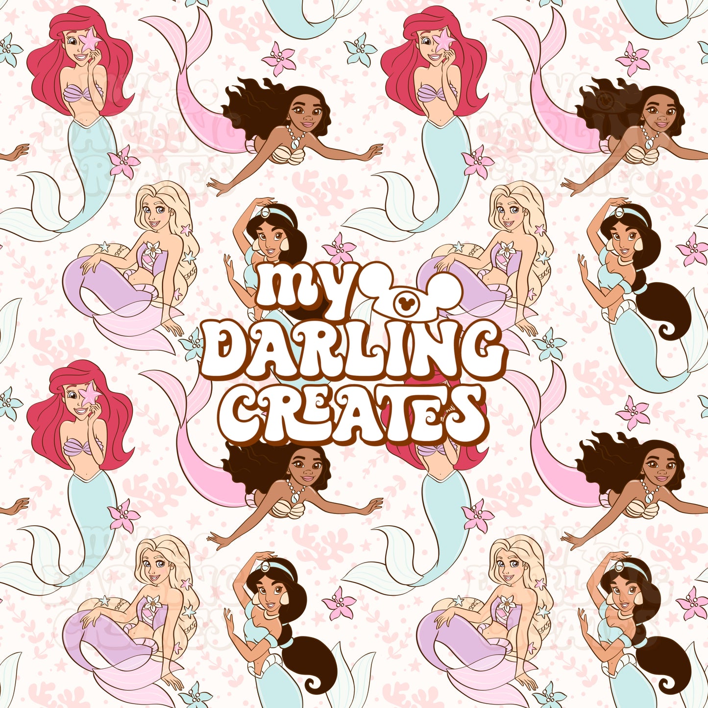 Pastel Mermaid Princesses - Seamless File