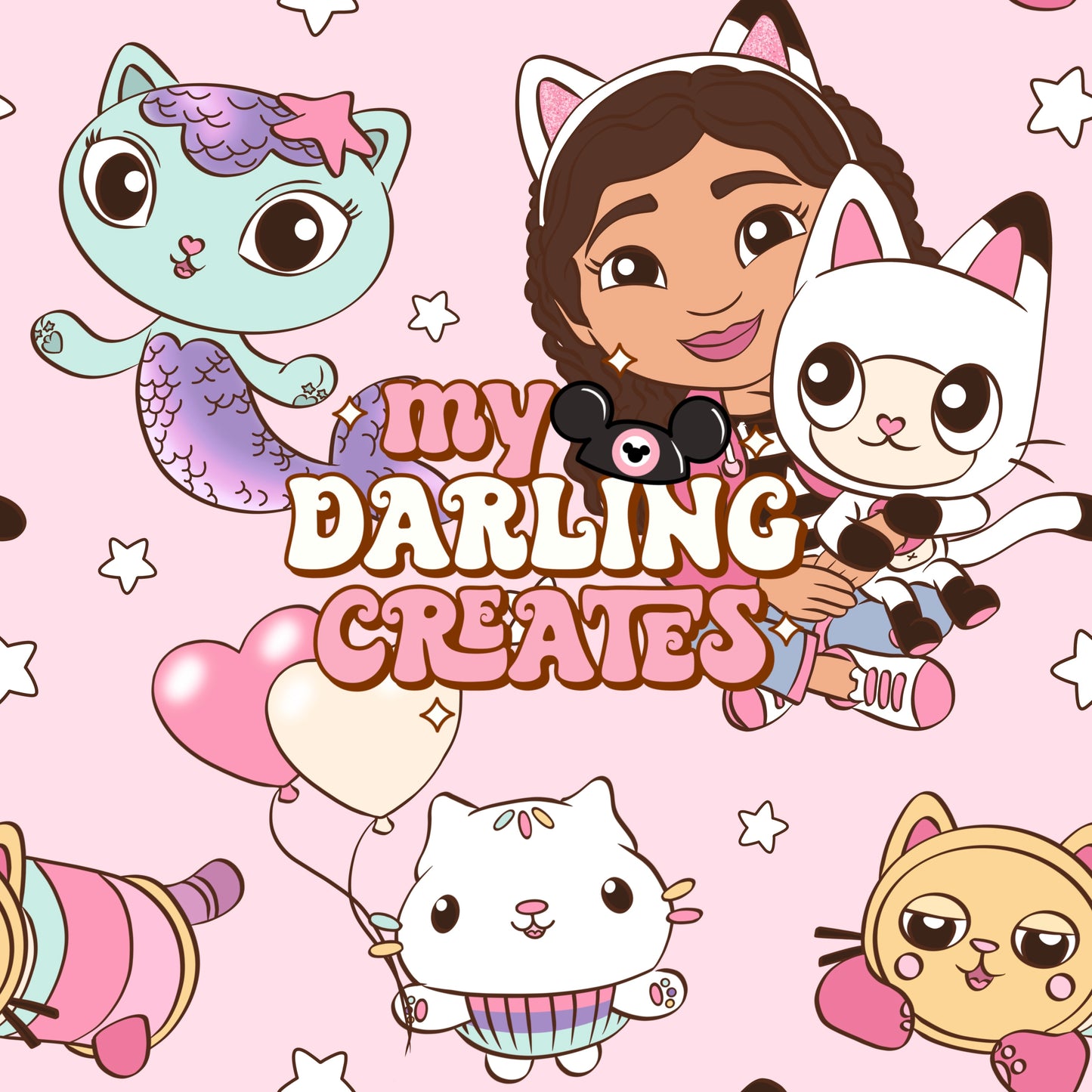 Dollhouse Friends Pink - Seamless File