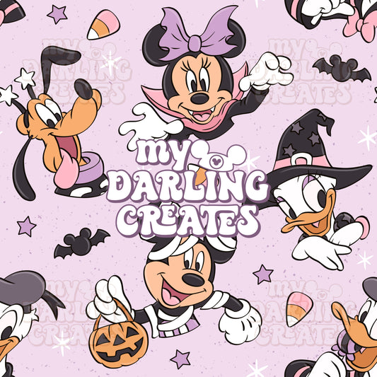 Spooky Spirit Friends Purple - Seamless File