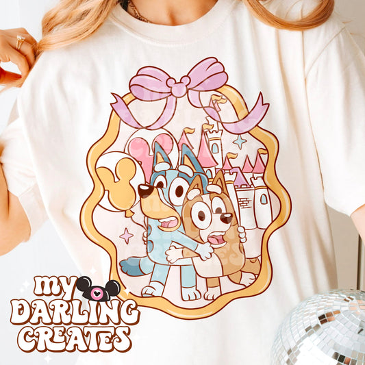 Magical Blue Sisters Castle Frame PNG