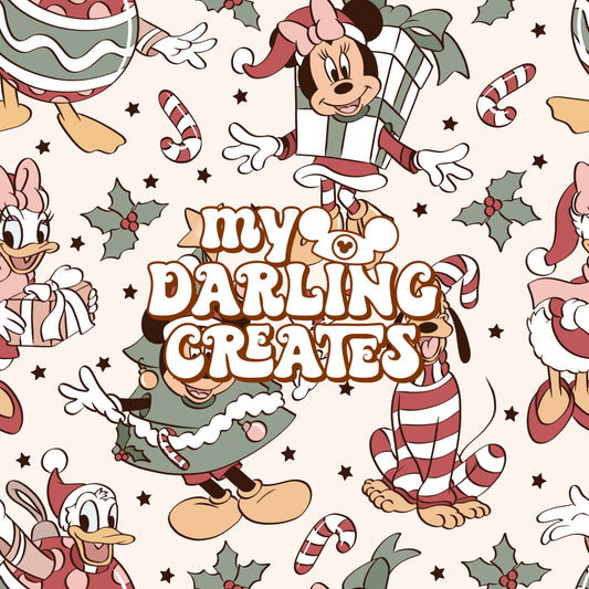 Merry Mouse Christmas Cream - Seamless File