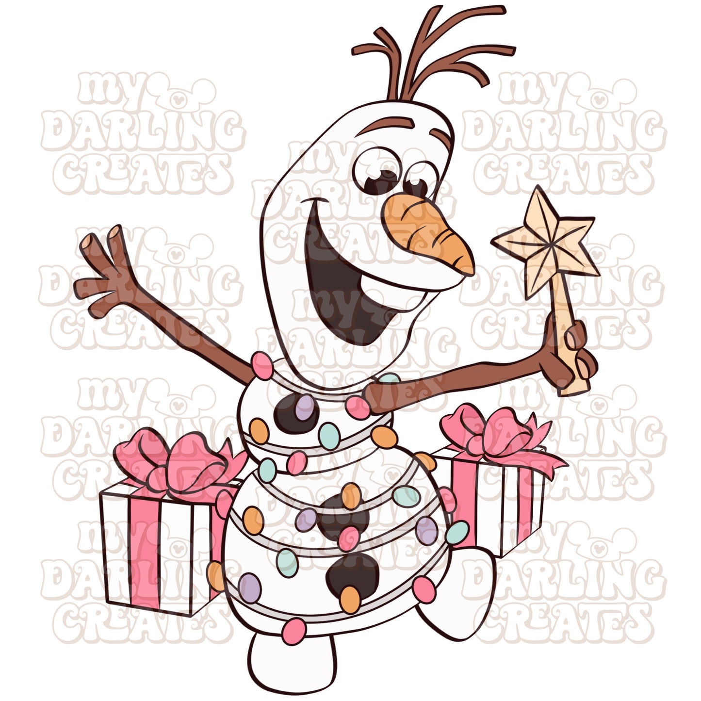 Snowman Tree Pink PNG