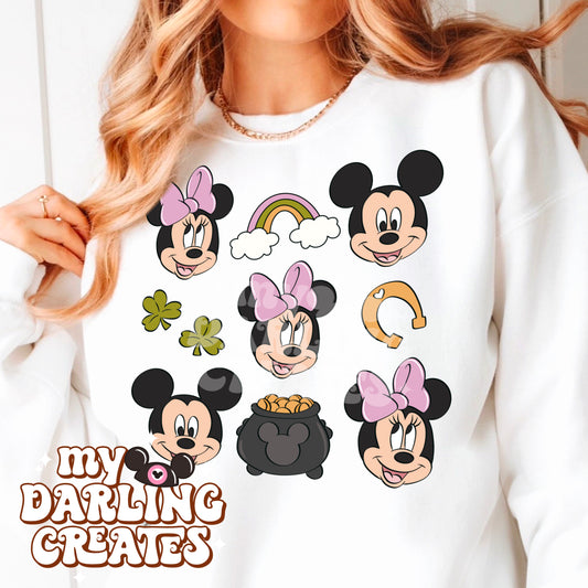 Luck of the Mouse Purple Collage PNG