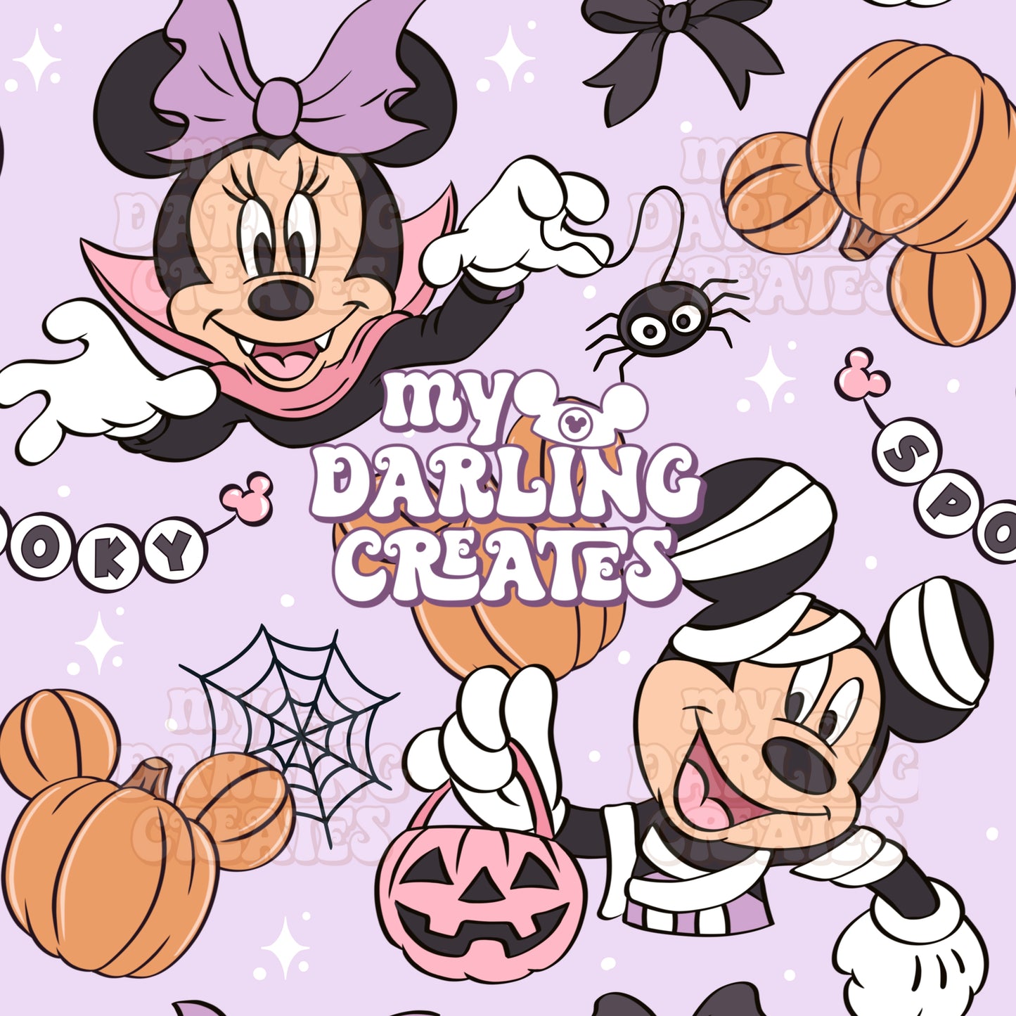 Spooky Cute Mouse Purple - Seamless File