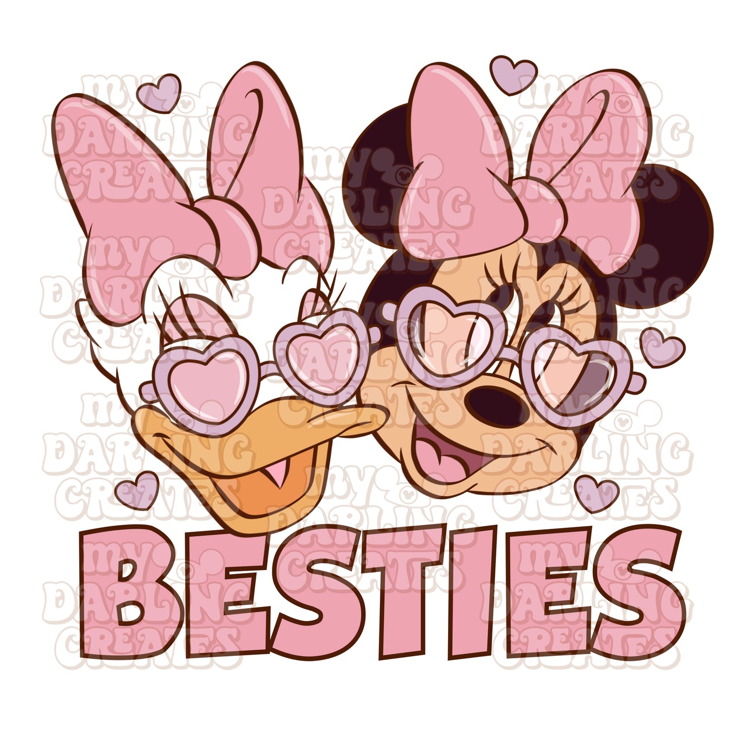 Bestie Love With Text (2 Colors) PNG