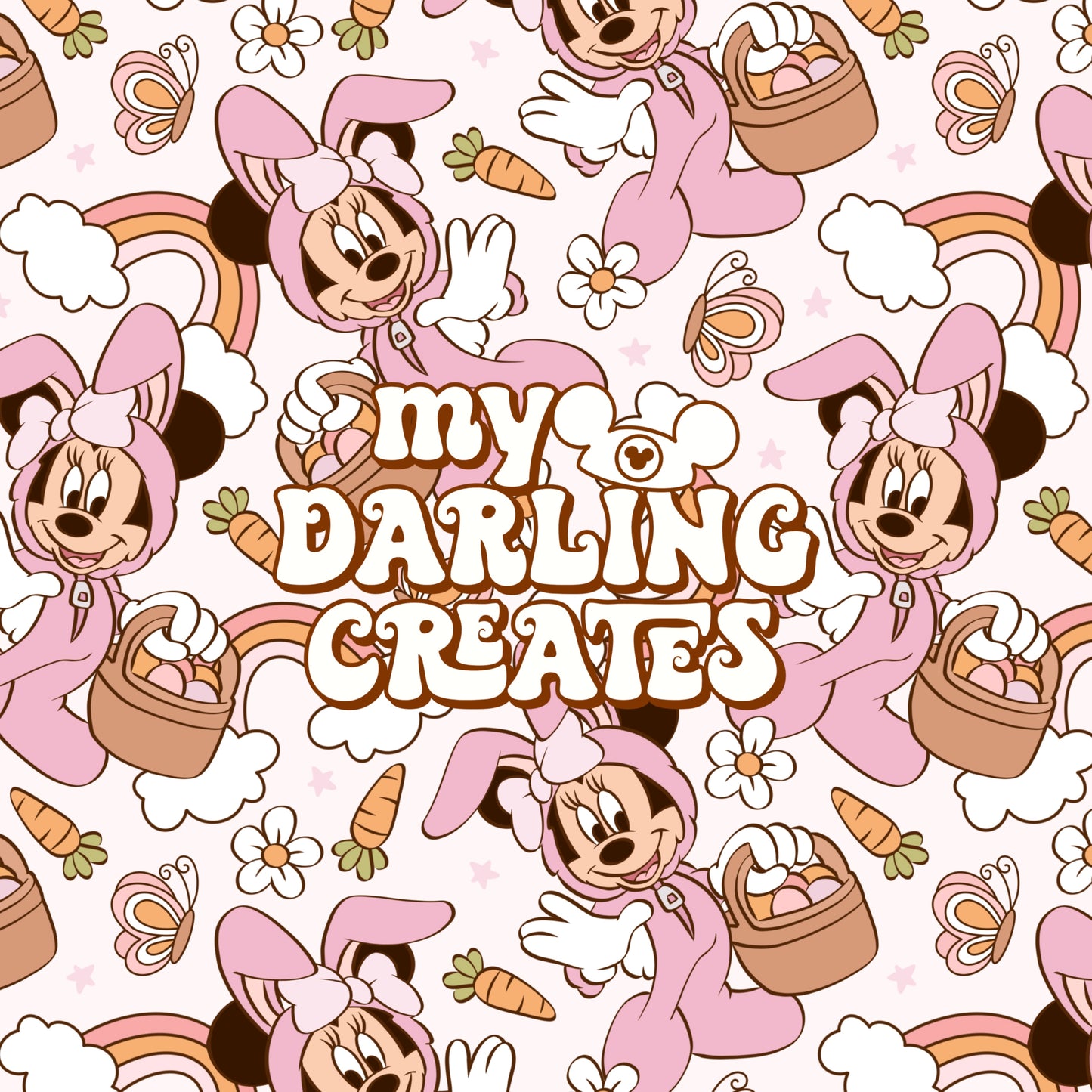 Easter Bunny Mouse Pink - Seamless File