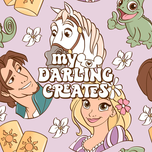 Long Hair Princess and Friends Purple - Seamless File