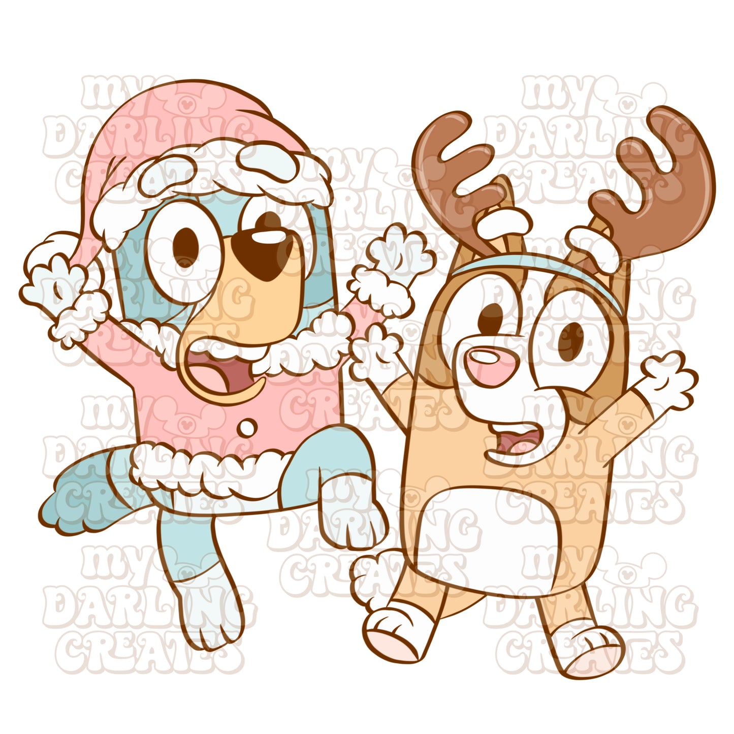 Blue Sisters Christmas PNG