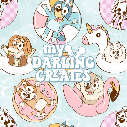 Dog Pool Party Pink - Seamless File