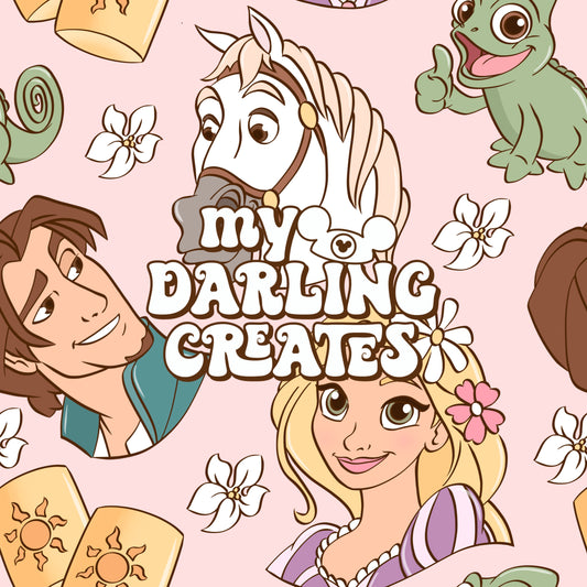 Long Hair Princess and Friends Pink - Seamless File